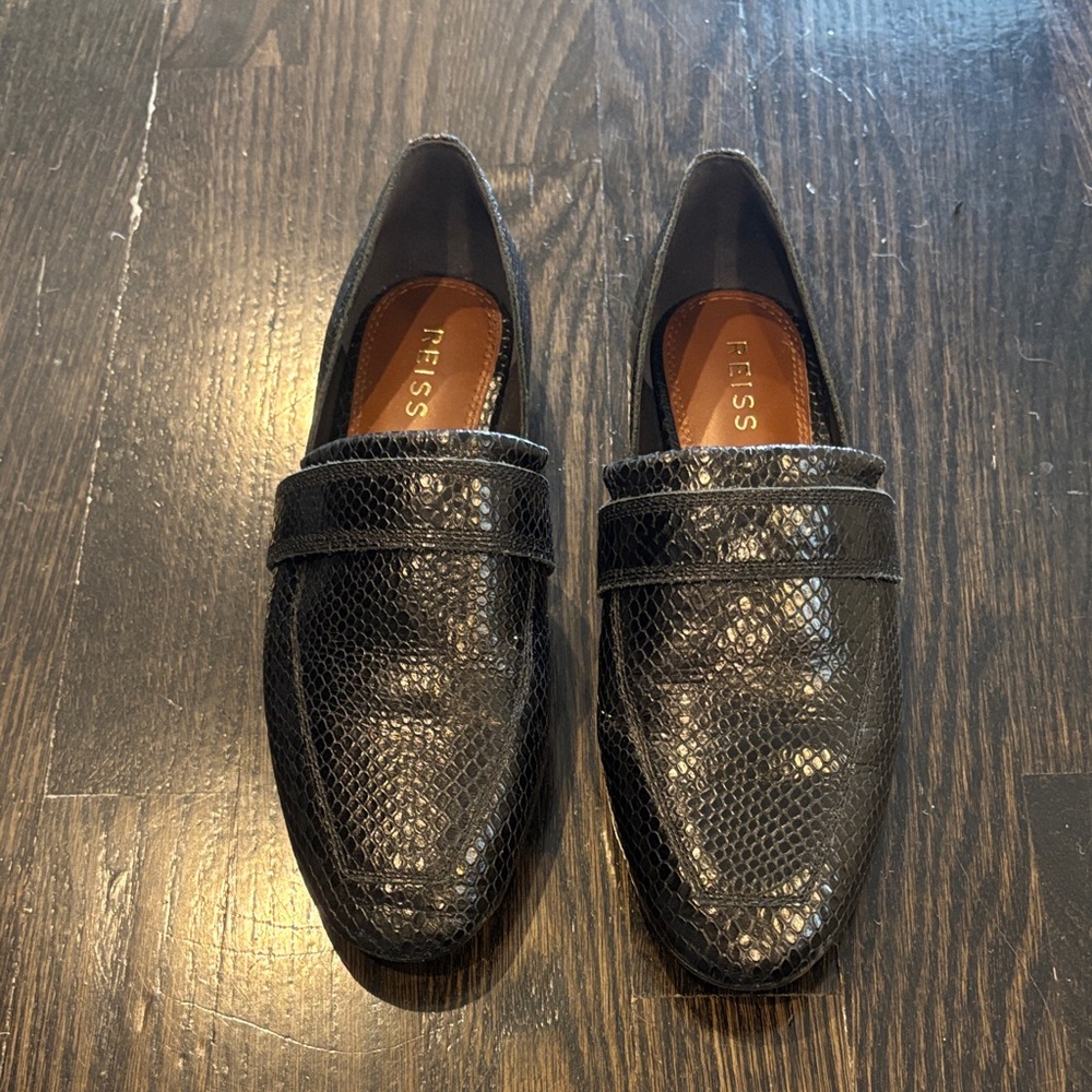Reiss Ebony Textured Men's Slip-Ons